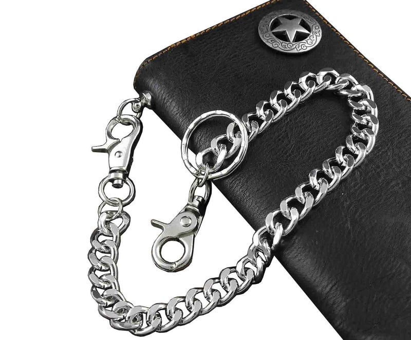 vogueteen Biker Rock Star Concho Mens Card Money Long Black Real Leahter Wallet With Chain - Image 5